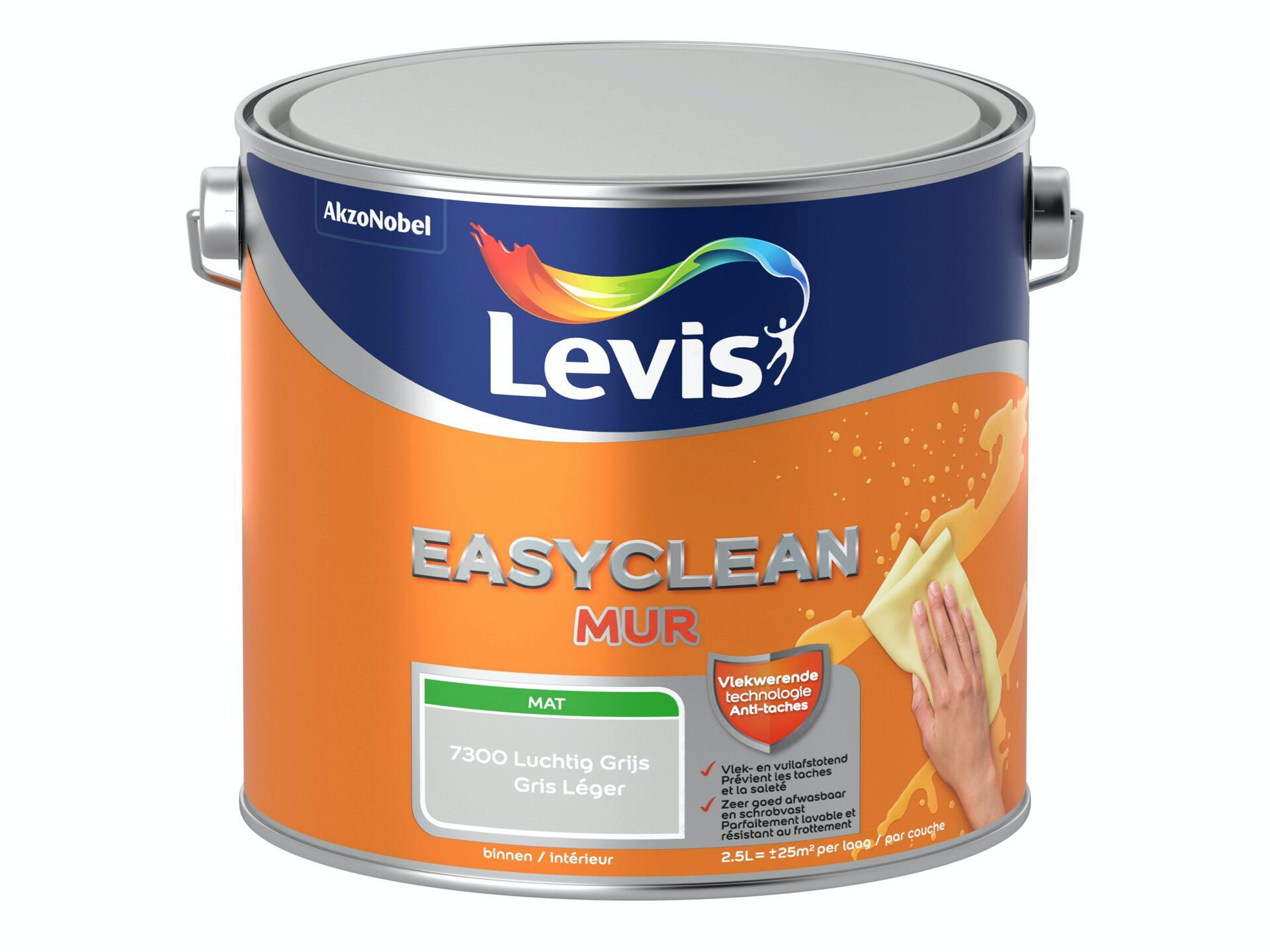 Levis EasyClean muurverf mat 2,5l luchtig grijs