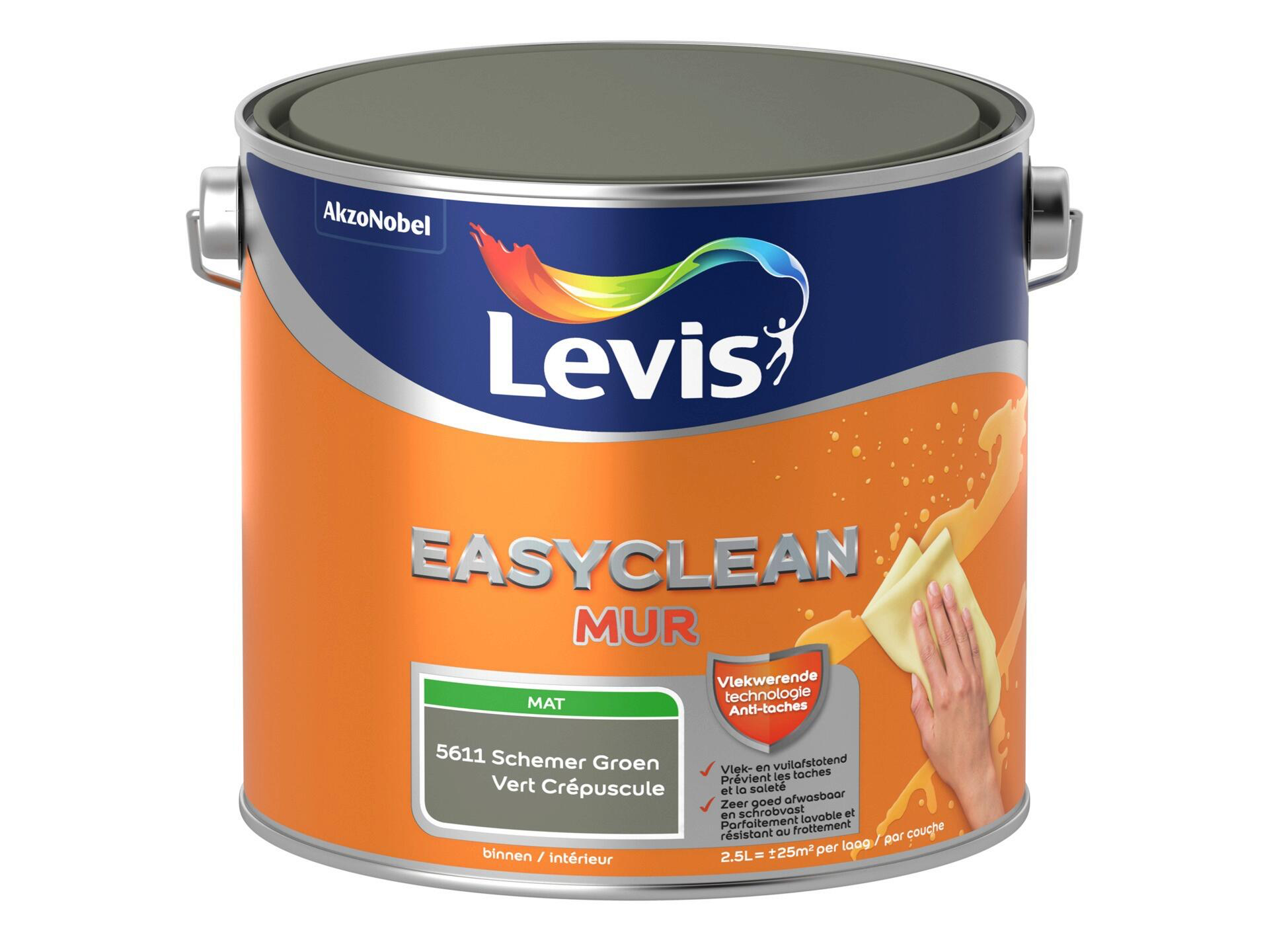 Levis EasyClean muurverf mat 2,5l schemer groen