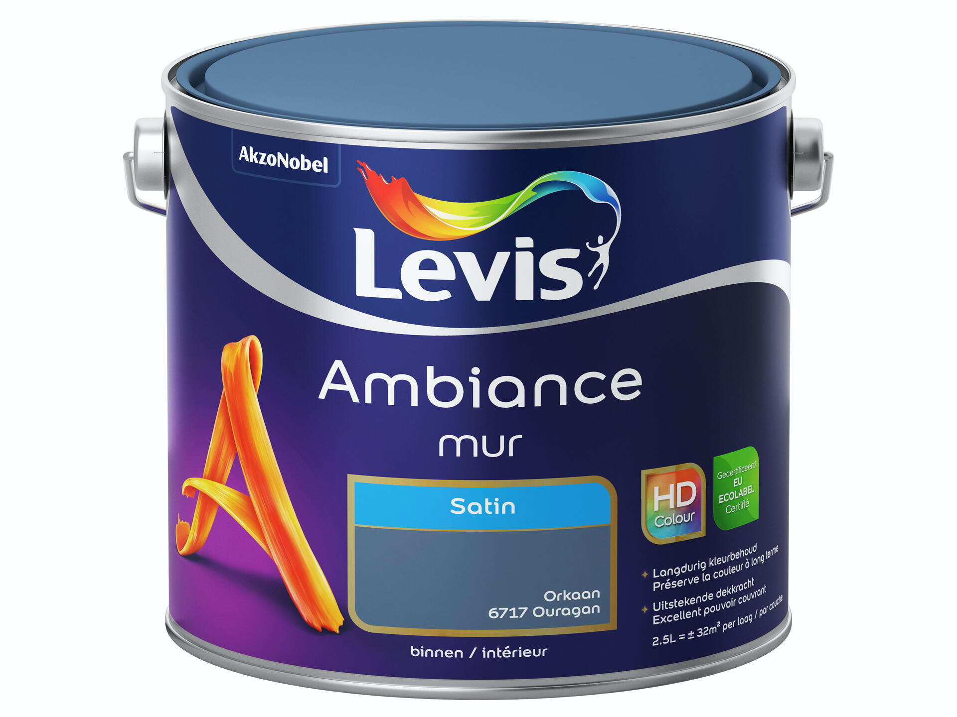 Levis Ambiance muurverf zijdeglans 2,5l orkaan
