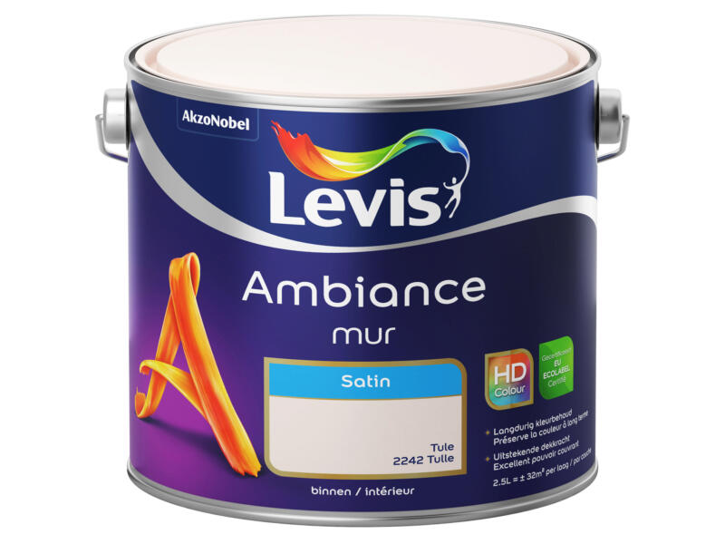 Levis Ambiance muurverf zijdeglans 2,5l tule