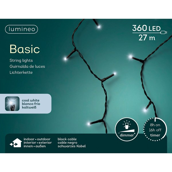 BASIC RICE LIGHTS 27M - 360leds KOEL WIT