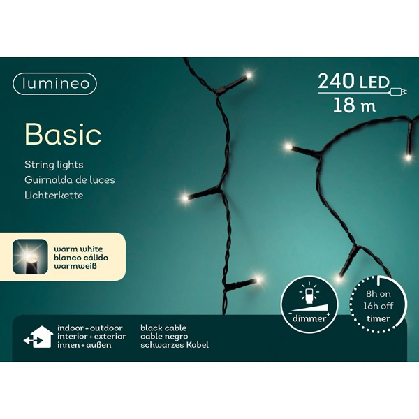 LED BASICVERLICHTING 18M 240leds, 'WARM WIT'