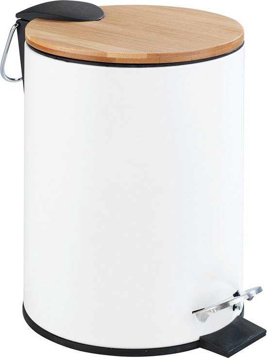 Wenko Afvalemmer Tortona mat wit 3L