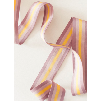 Elastiek streep - mauve/geel