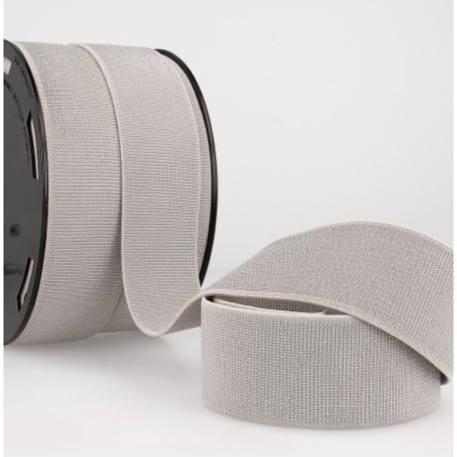 Elastiek 40 mm - lurex grijs