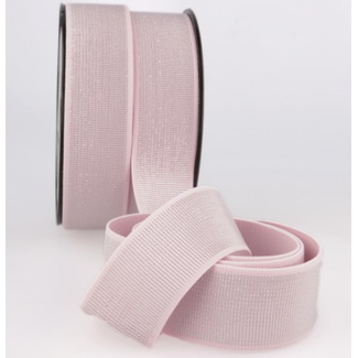 Elastiek 40 mm - lurex zacht roze
