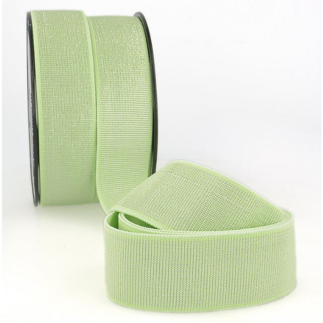 Elastiek 40 mm - lurex zacht groen