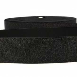 Elastiek 40 mm - lurex zwart