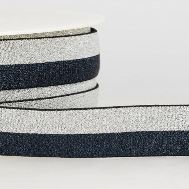 Elastiek two tone - blauw/zilver