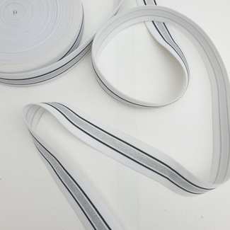 Elastiek 40 mm -  lurex wit/zilver