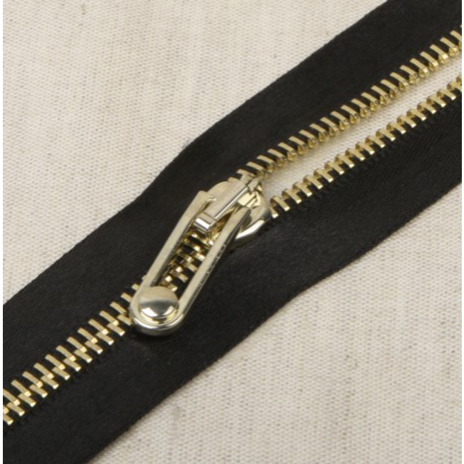 Satijnrits zwart - goud