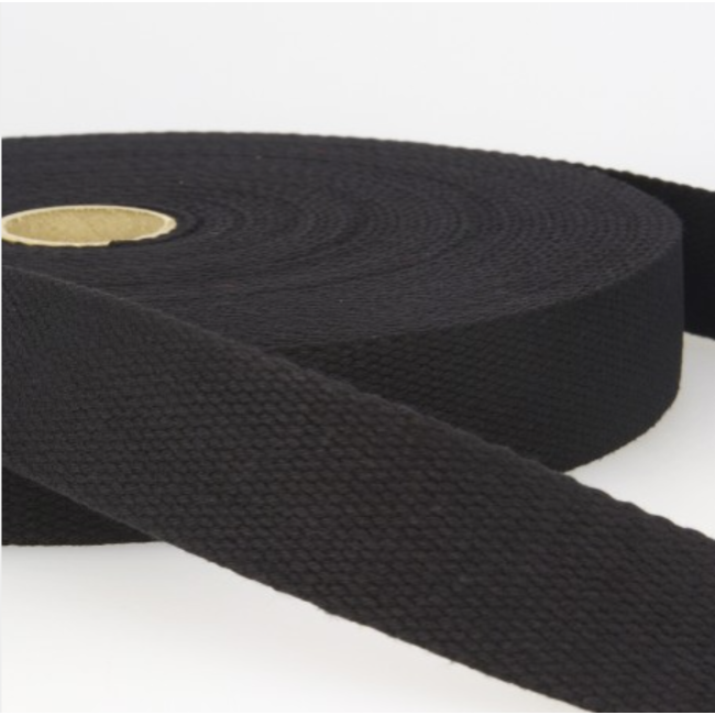 Tassenband zwart 25mm