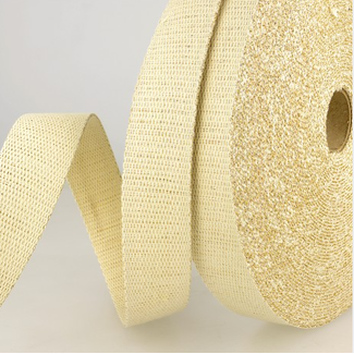 Tassenband lurex 30 mm - ecru goud