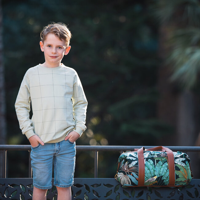 SYAS17 French terry - mistgroen (thin grid)