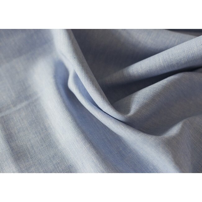 Linnen visgraat - pastel blauw