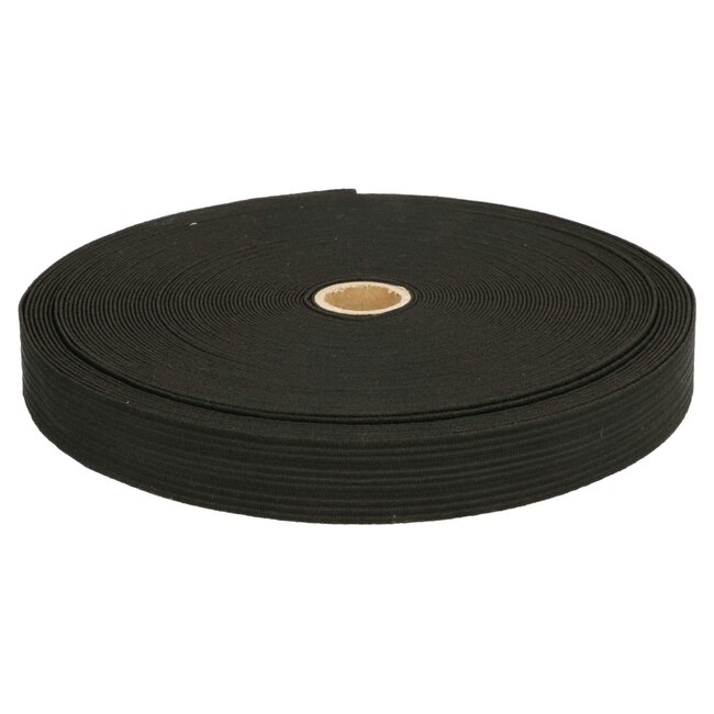 Zachte elastiek 15 mm - zwart
