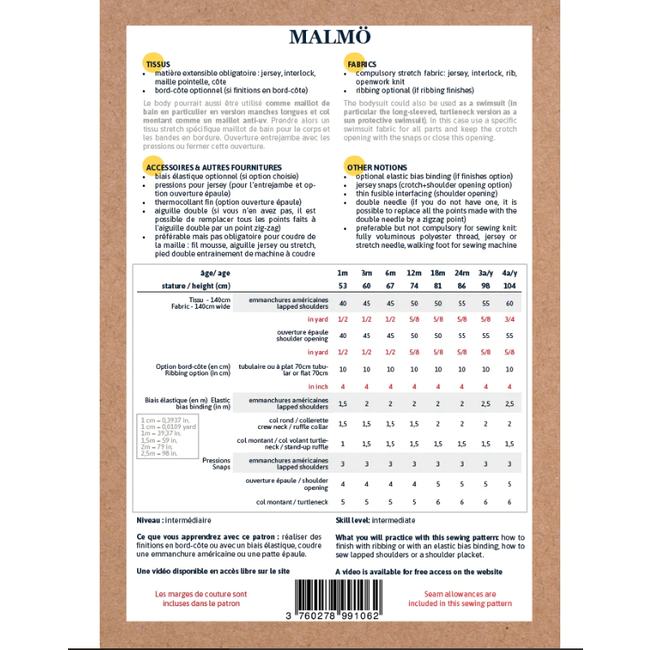 Ikatee - Malmö body (1m - 4y)