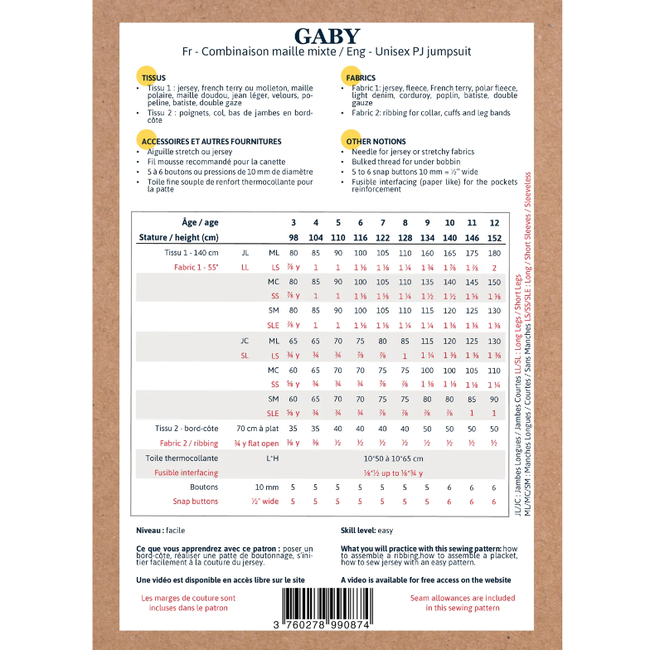 Ikatee - Gaby unisex pj jumpsuit (3y - 12y)