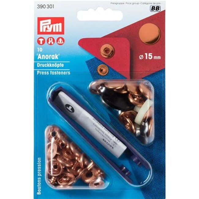 Anorak drukknopen rosé 15 mm