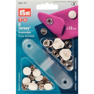 Prym Jersey drukknopen 10 mm - gladde kap wit