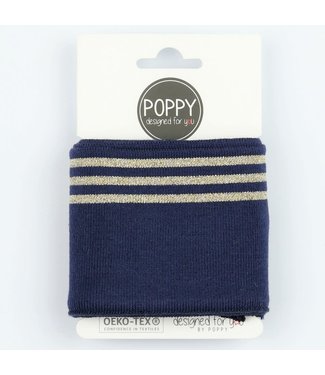 Poppy Cuffs lurex 7cm - navy