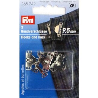 Broek en rokhaken zilver 9,5 mm