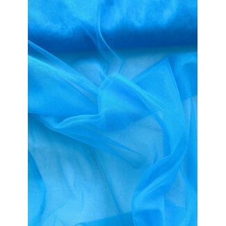 Shiny swiss tule - capri blauw
