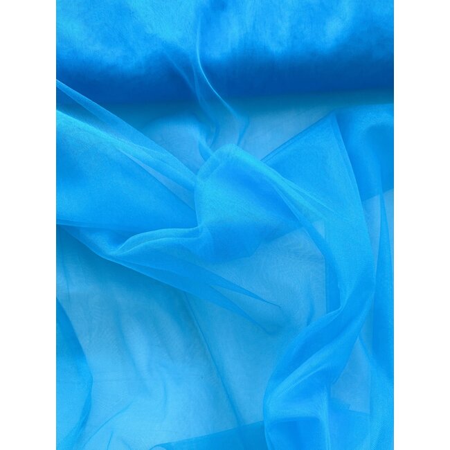 Shiny swiss tule - capri blauw