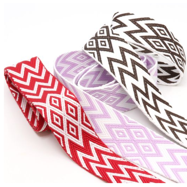 Tassenband zigzag 4 cm - lila