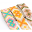 Tassenband boho 5 cm - oranje/blauw
