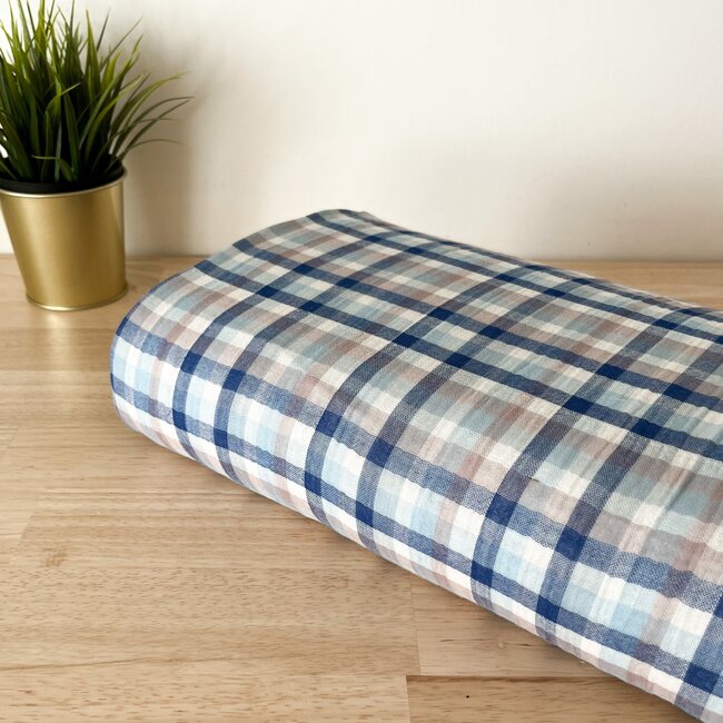 Gingham blue - gauze