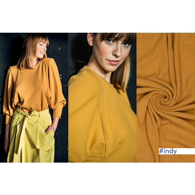 Knitted recycled rib - brown