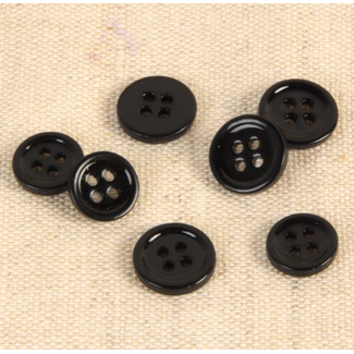 Hemdsknoop 10mm - zwart