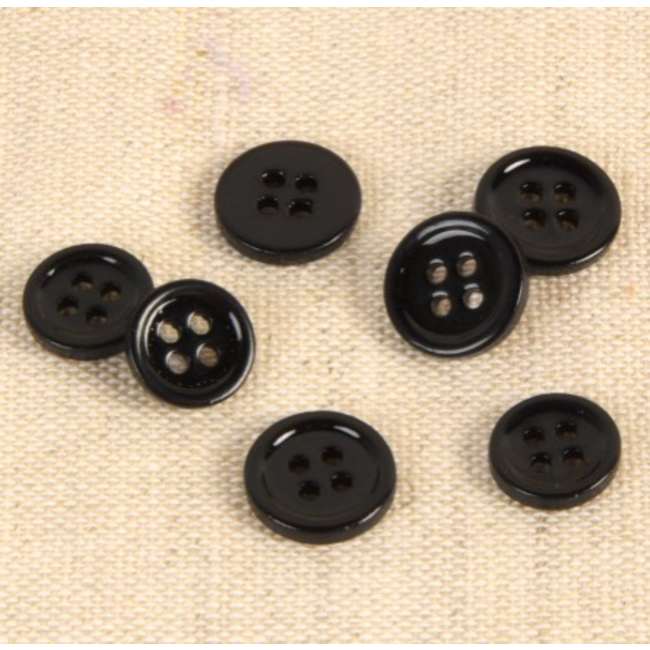 Hemdsknoop 10mm - zwart
