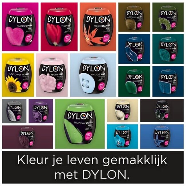 Dylon textielverf wasmachine POD 350 gram - roze/paars/geel/oranje/bruin