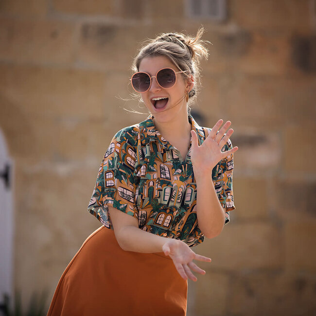 SYAS25 Autumnal Brown - french terry (pattern stripes)