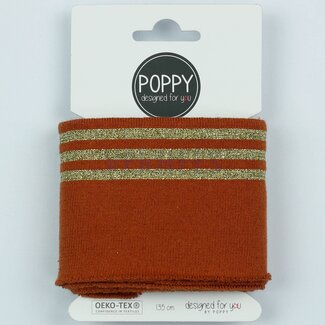 Poppy Cuffs lurex 7cm - rust