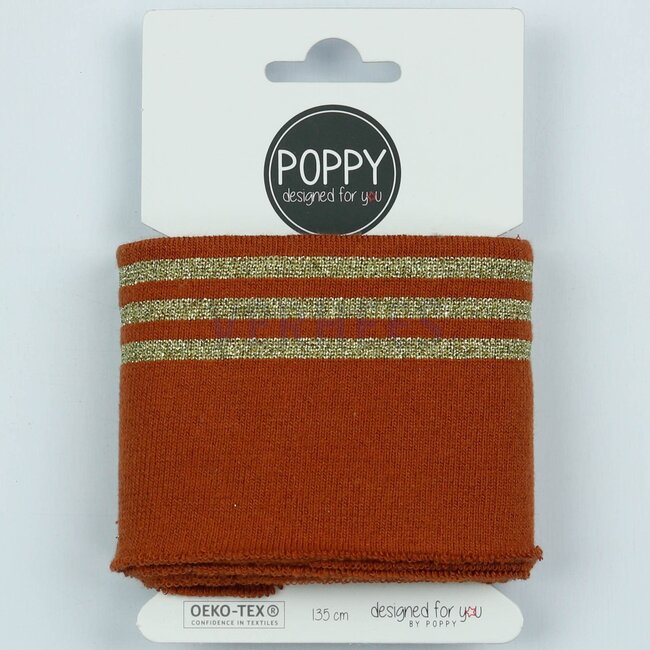Cuffs lurex 7cm - rust