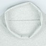 Boordstof - rib light gray melange
