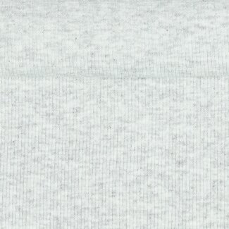 Boordstof - rib light gray melange