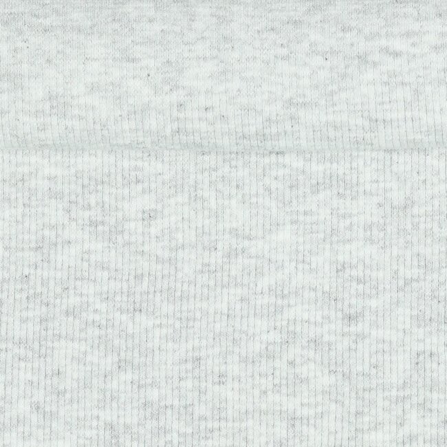Boordstof - rib light gray melange