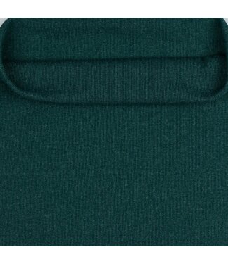 Boordstof - rib dark green melange