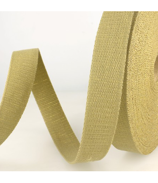 Tassenband lurex 30 mm - natuur goud
