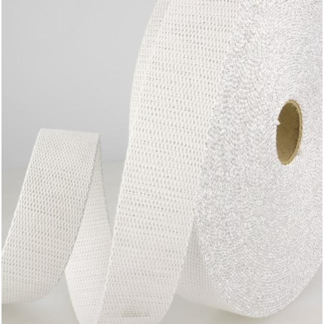 Tassenband lurex 30 mm - wit zilver
