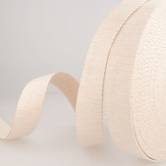 Tassenband lurex 30 mm - wit goud