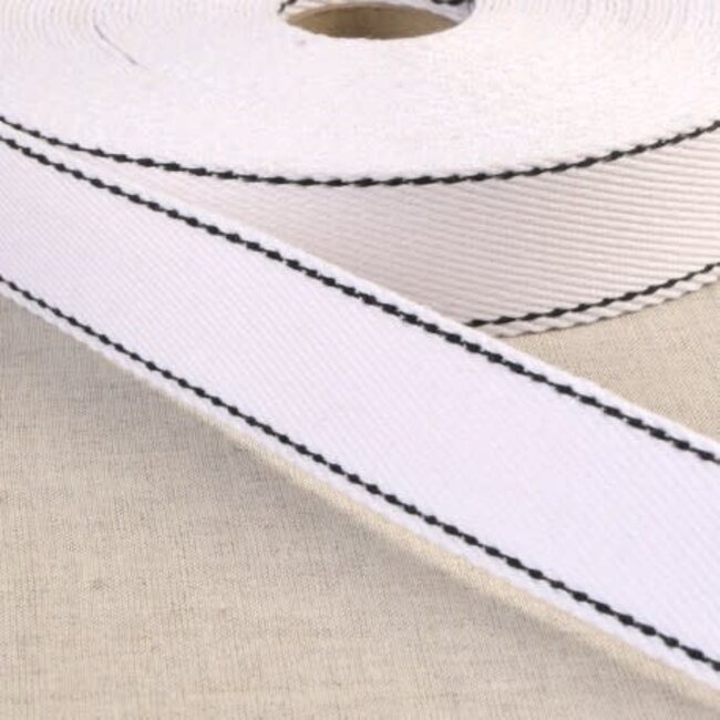 Tassenband wit/zwart