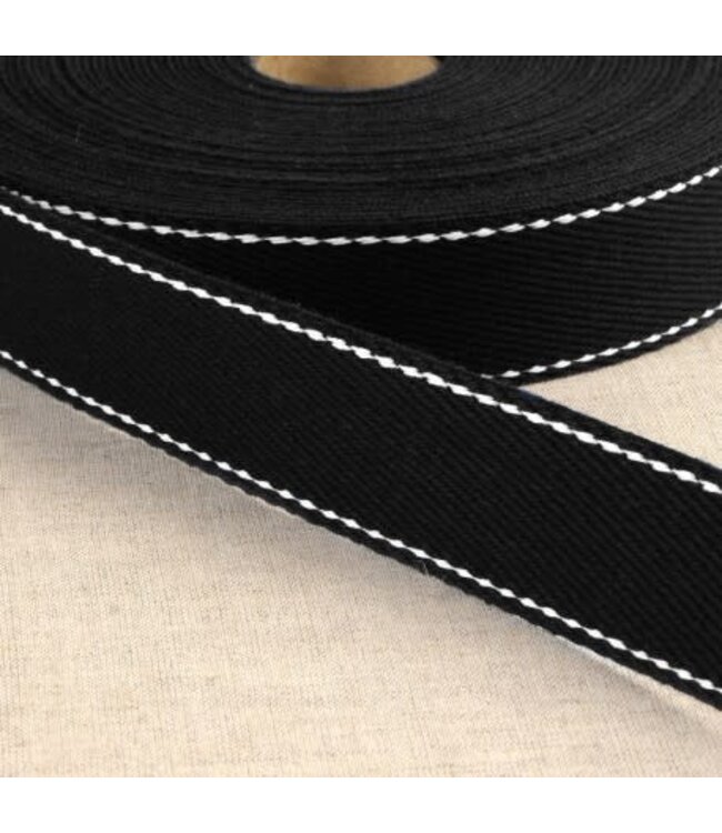 Tassenband zwart/wit