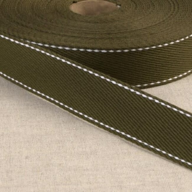 Tassenband groen/wit