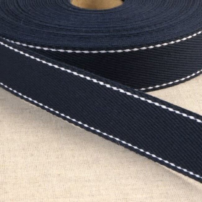 Tassenband blauw/wit