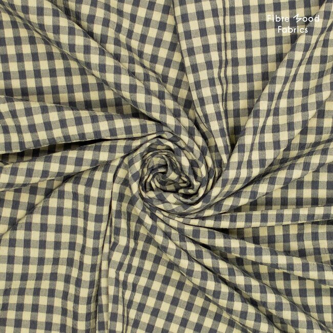Seersucker check - green
